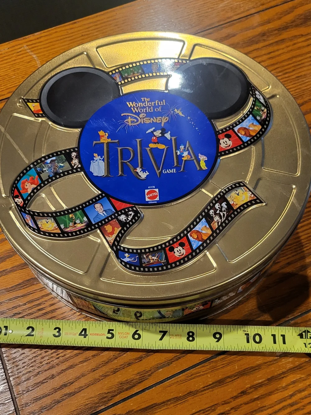 1997 Wonderful World of Disney Trivia Game – Gold Collector Film Reel Tin